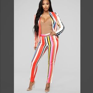Pink striped Co-Ord Suit